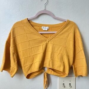 Lovers + Friends Mustard V-Neck Crop Top